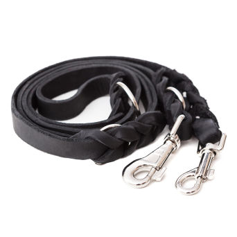 Hundeleine aus Leder,, Farbe schwarz