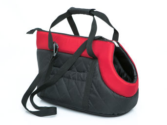 Hundetransporttasche, Farbe schwarz mit rot