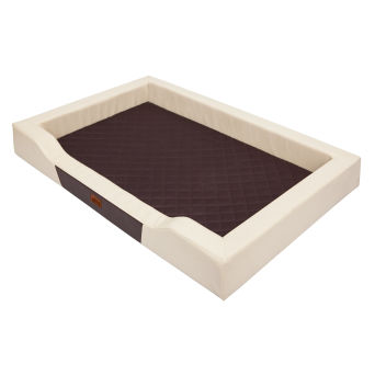 Hundebett "Deluxe", Farbe beige mit braun