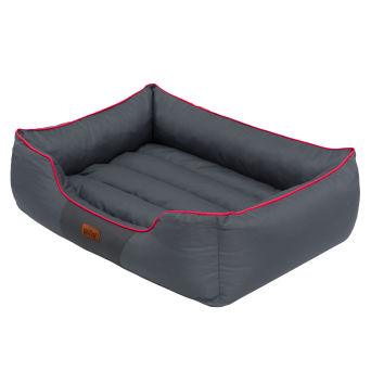 Hundebett "Comfort", Farbe schwarz mit rot