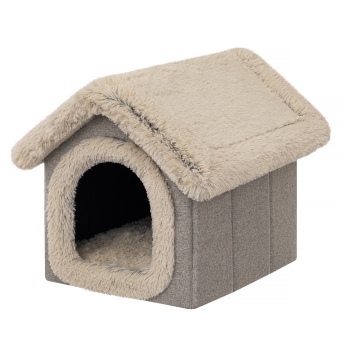 Hundehütte mit Kissen "Lama", Farbe Cappuccino