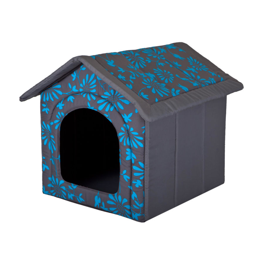 Hundehütte für Zuhause blaue Blumen