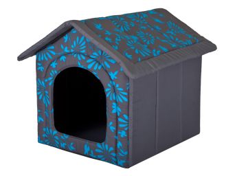 Hundehütte für Zuhause blaue Blumen