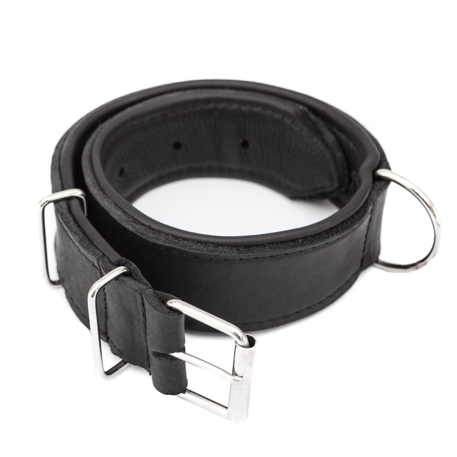 Verstellbares Hundehalsband aus Leder, Farbe schwarz