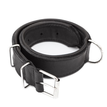 Verstellbares Hundehalsband aus Leder, Farbe schwarz