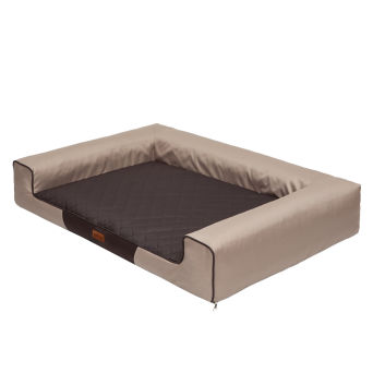 Hundebett "Victoria", Farbe beige mit braum
