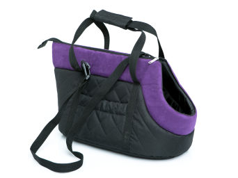 Hundetransporttasche, Farbe schwarz mit violett