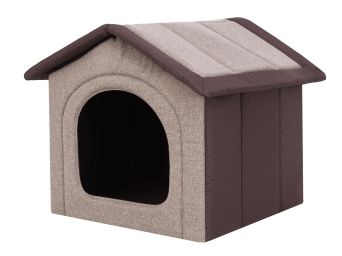 Hundehütte für Zuhause "Inari", Farbe cappuccino mit braun