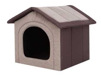 Hundehütte für Zuhause "Inari", Farbe cappuccino mit braun