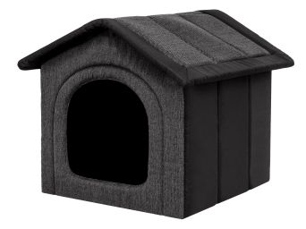 Hundehütte für Zuhause "Inari", Farbe graphit mit schwarz
