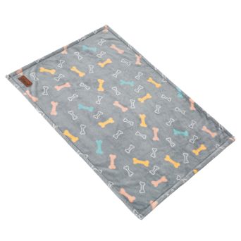 Fleece-Hundedecke „Prestige”, grau mit Knochenmuster