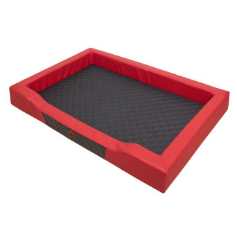Hundebett "Deluxe", Farbe schwarz mit rot