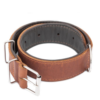 Verstellbares Hundehalsband aus Leder, Farbe hellbraun